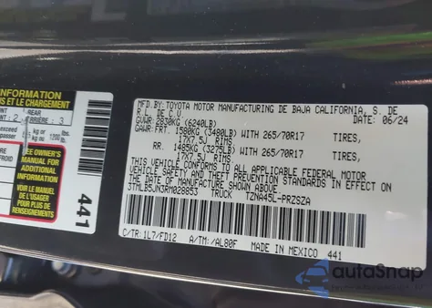 2024 Toyota Tacoma Trd Off Road из США, поврежденный, VIN 3TMLB5JN3RM028853